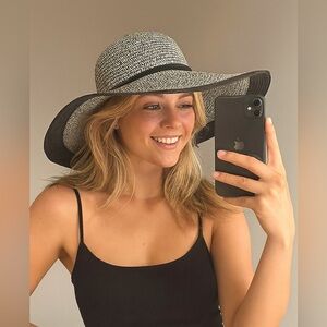 2PC White and black straw hats #strawhats